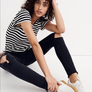 Madewell 9” High Rise Skinny Jeans - Distressed Black